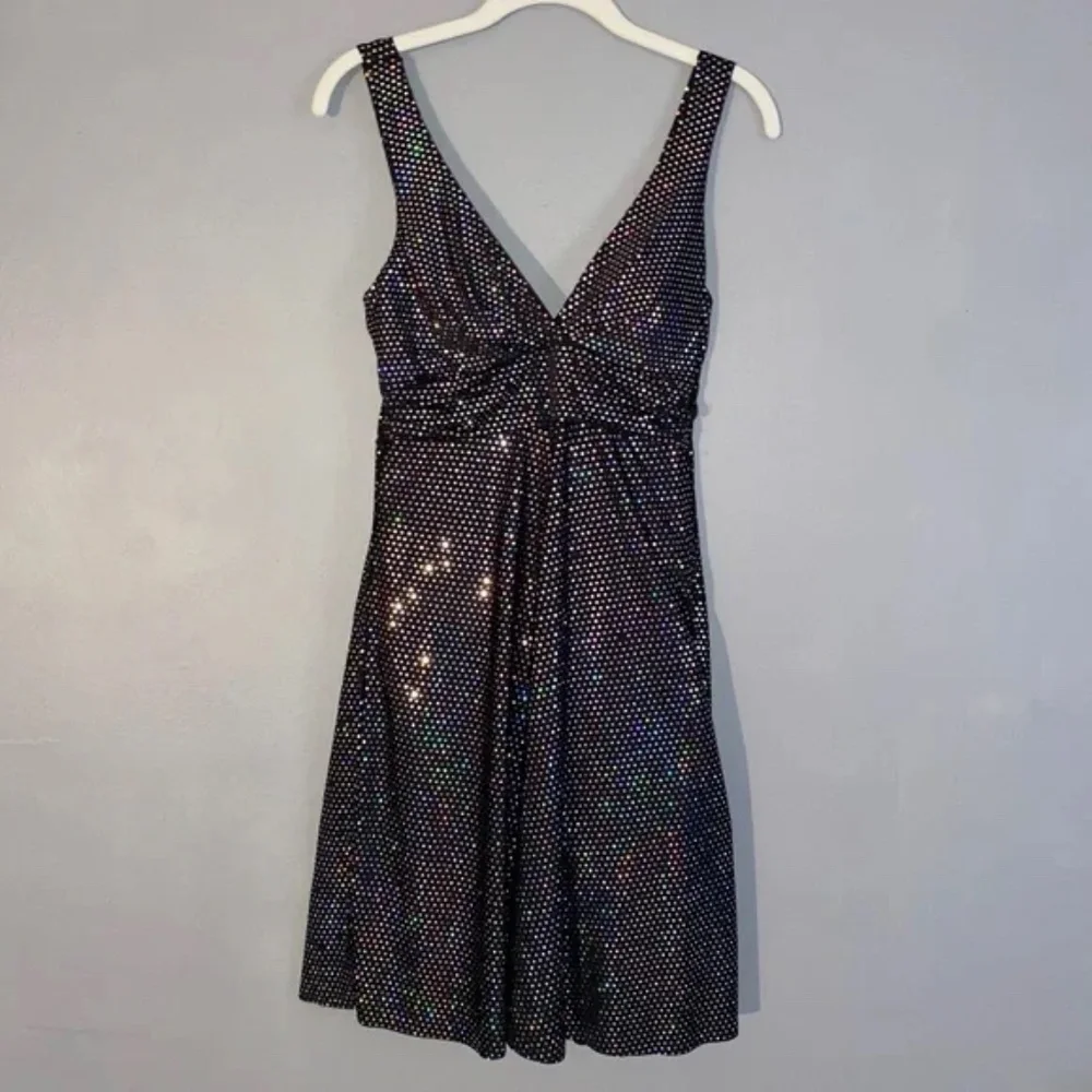 *sold on ebay* BODY CENTRAL Holographic Sparkle Sequin Party Dress Disco 70s - Picture 1 of 13
